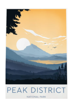 The Dark Peak Poster Gallery: Peak District travel print