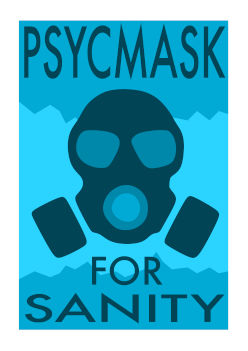 The Dark Peak Poster Gallery: Psycmask for Sanity (Blue) by Dark Peak District Council