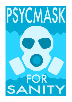 The Dark Peak Poster Gallery: Psycmask for Sanity (White) by Dark Peak District Council